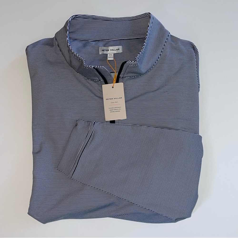 Peter Millar Sport Perth Melange Stretch Quarter 1/4 Zip Pullover XXXL‎ NWT